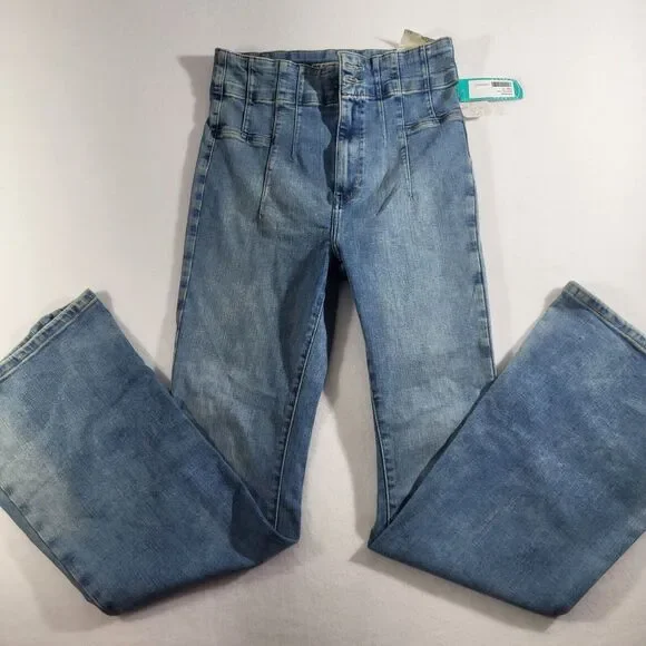 Free People We The Free Jayde Flare High Rise Jeans Women’s Size 30/10 Indigo - Picture 3 of 14